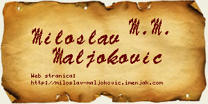 Miloslav Maljoković vizit kartica
